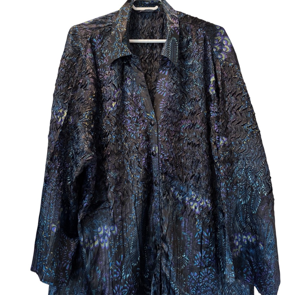 NEW Pennington plus size peacock feather print blouse.